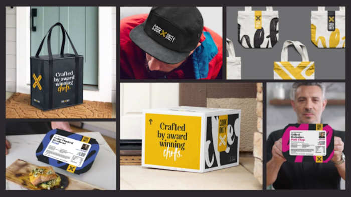 branded-bag-at-door-chef-hat-reusable-shopping-bags-meal-box-man-holding-meal